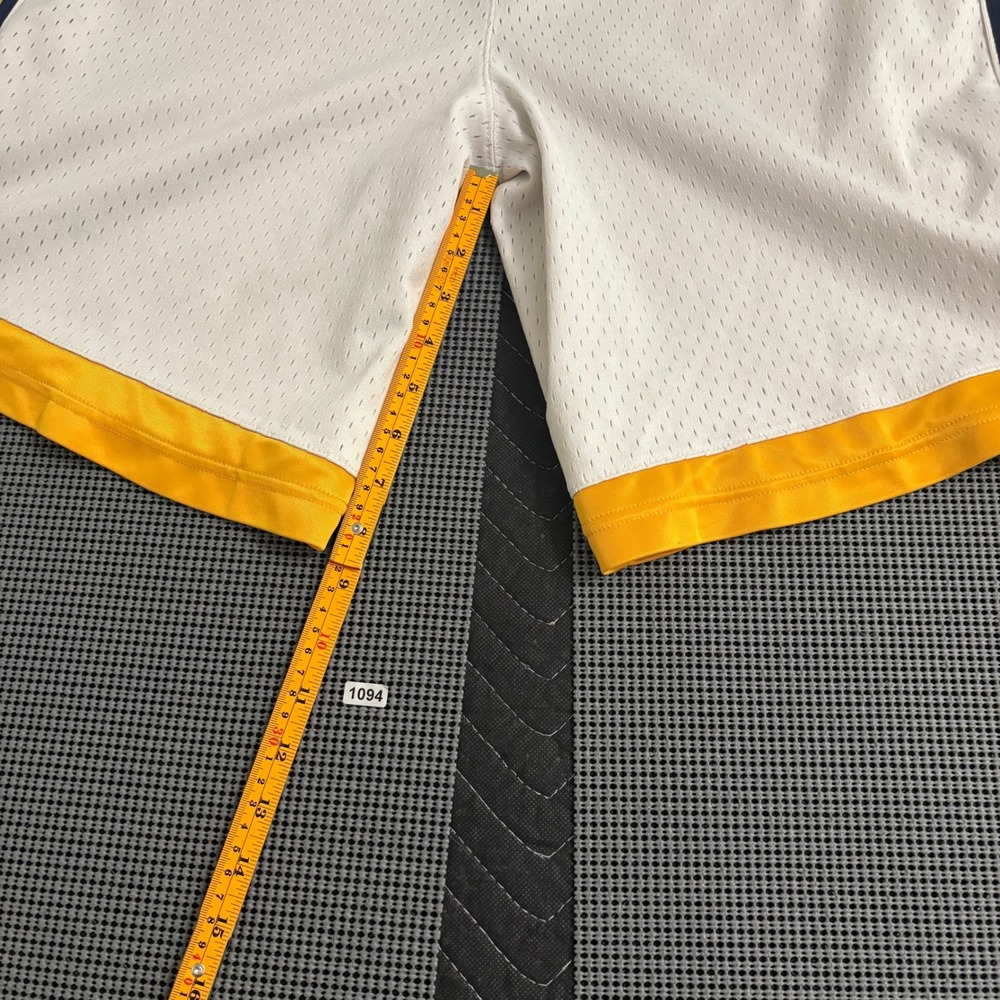 NBA Indiana Pacers Basketball Shorts Mens Large White Navy Yellow Mesh Athletic - Picture 4 of 7